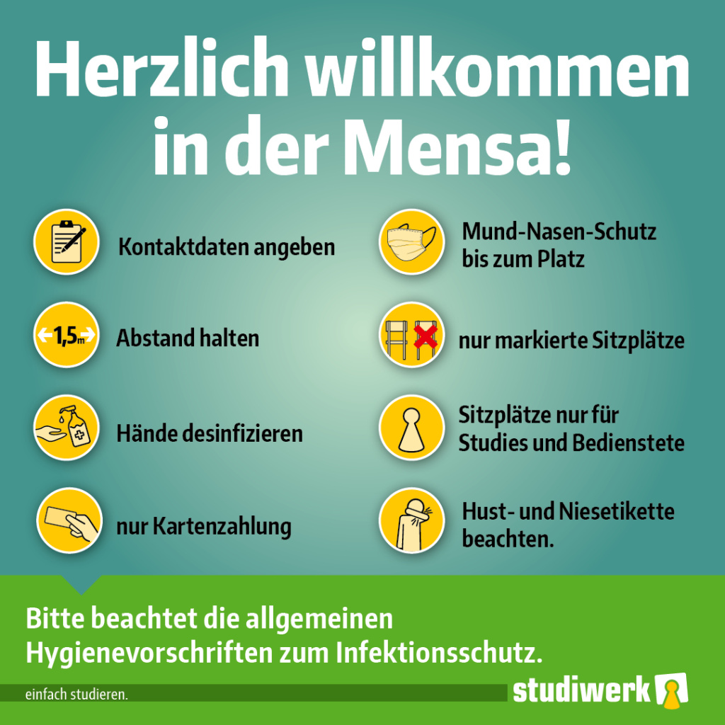 Bild: Zugangsregeln beim Mensa-Besuch beachten!