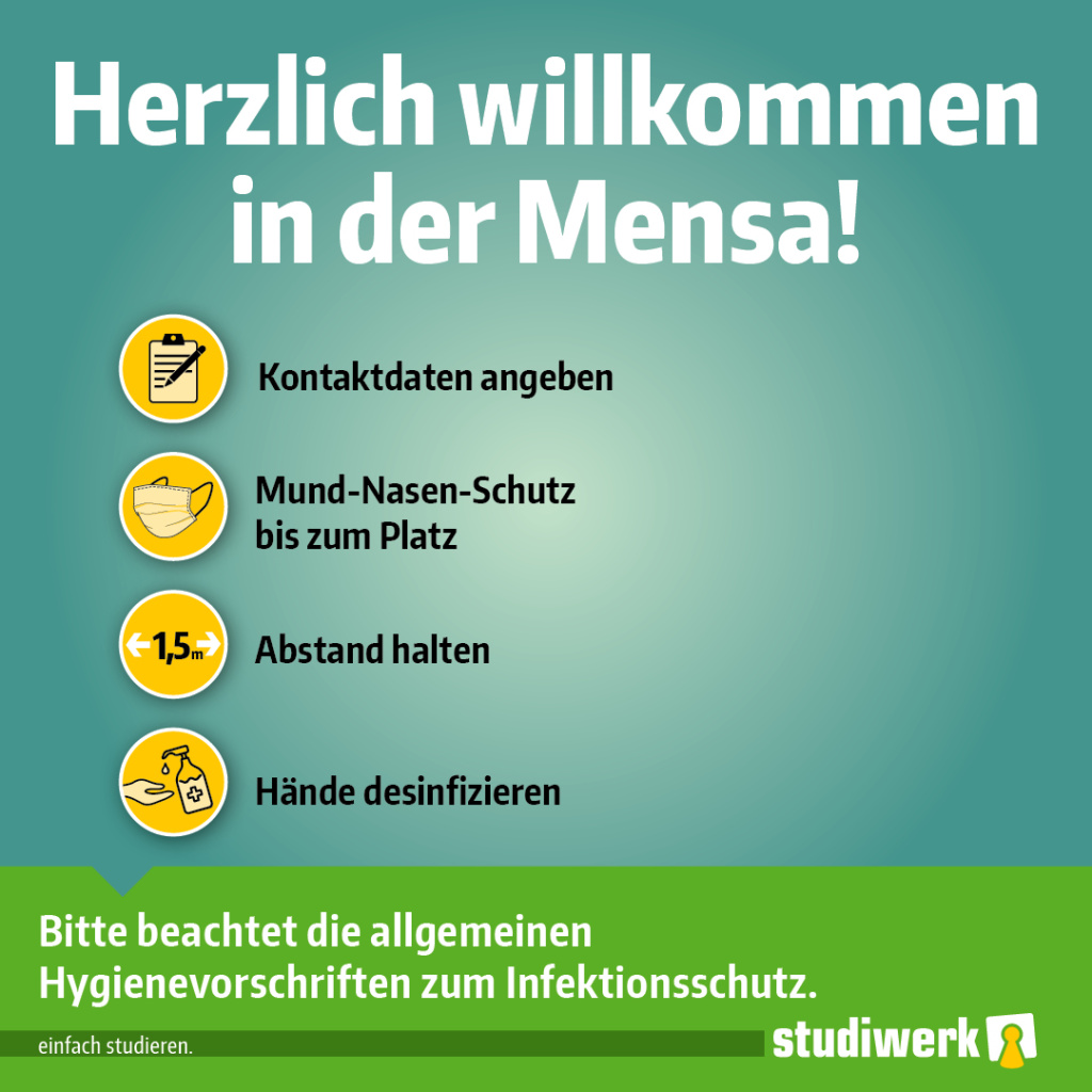 Bild: Regeln beim Mensa- und Cafeteriabesuch beachten!