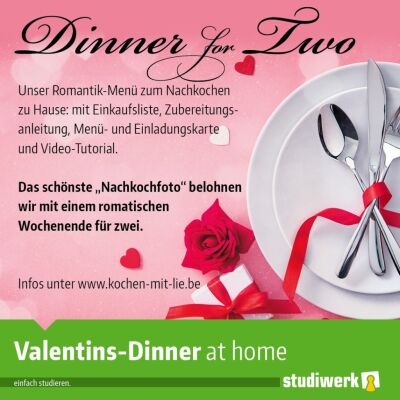 Bild: "Valentins-Dinner at home" Kochvideos vom Studiwerk